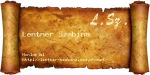 Lentner Szabina névjegykártya